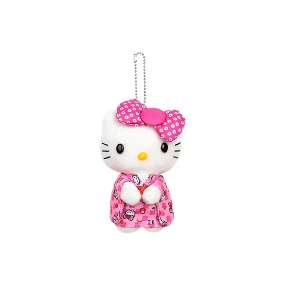 Санрио Hello Kitty Японский стиль Кимоно с традиционными японскими мотивами Розовые Куклы Плюшевый Брелок 12 см Высота