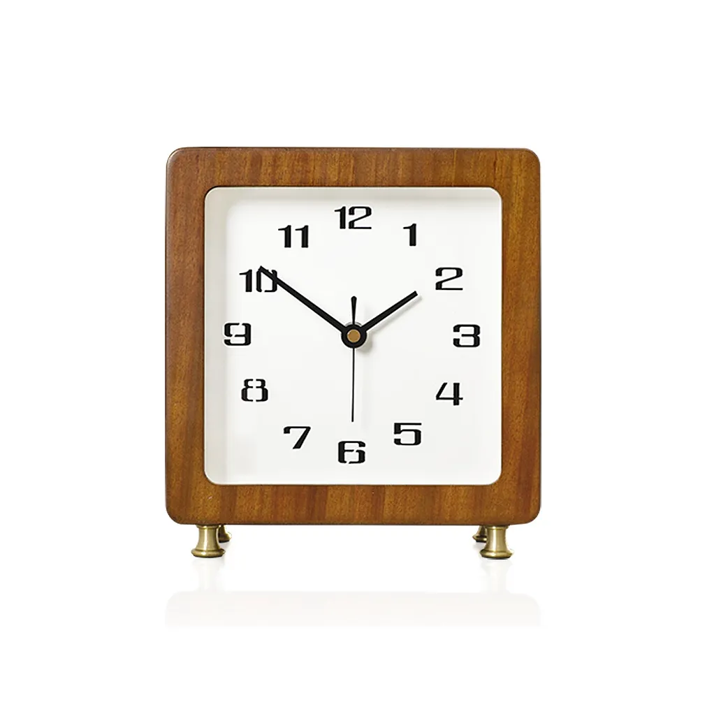 HENSE Кварцевый механизм настольные часы из массива дерева унисекс модель HD390