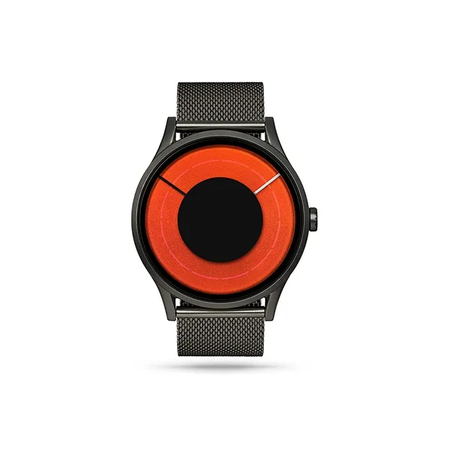ZIIIRO Zero Light Year Collection Кварцевый механизм Унисекс Часы Красный Циферблат часов Солярис Серый с Ярко-красным