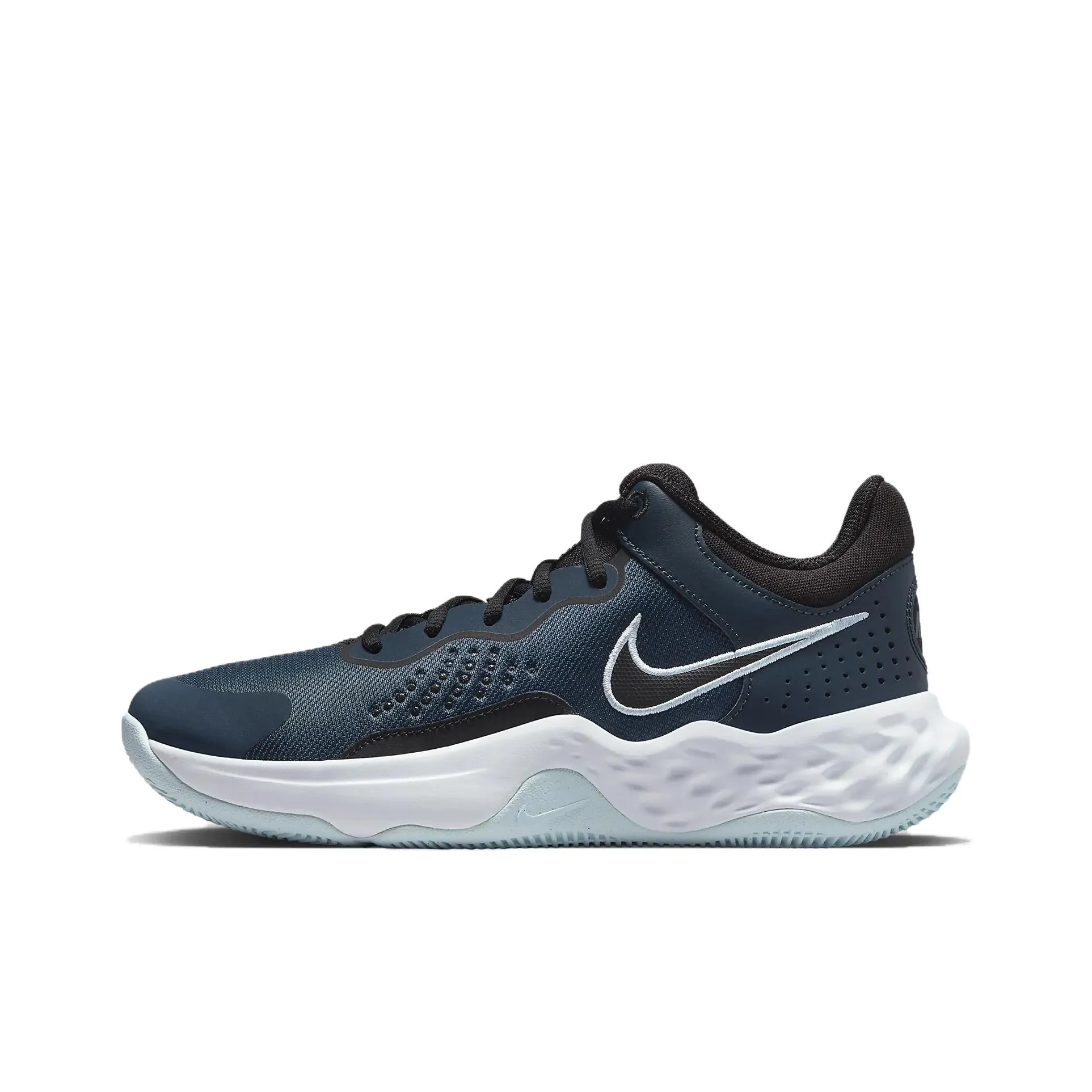 Nike Fly By Mid 3 Slip Resistant Abrasion Resistant Shock Absorbers Low Top Basketball Shoes Men Blue