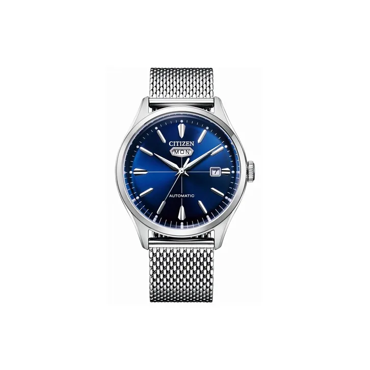 CITIZEN Automatic Mechanical Movement Stainless Steel Strap Watch 40.2mm Unisex Blue Dial NH8391 86L
