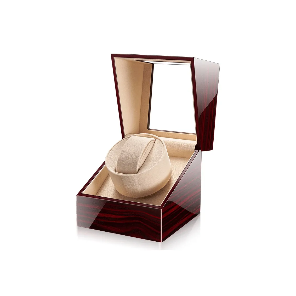 MILANQIAN M Q Один Отделение для часов Watch Winder Сандаловое дерево С рельефом Эбеновое дерево С рельефом Черный цвет рояля Унисекс