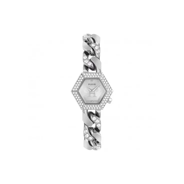 PHILIPP PLEIN Наручные часы Кварцевый механизм Нержавеющая сталь Ремешок Серебристый циферблат Женские часы PWWBA0123