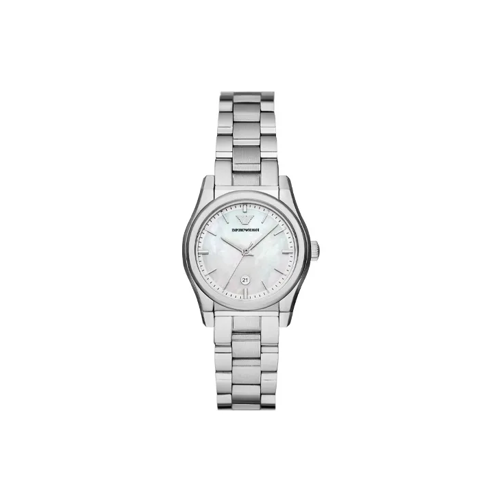 EMPORIO ARMANI Наручные часы Кварцевый механизм Ремешок из нержавеющей стали 32 мм Матирированный цветной циферблат Женские часы