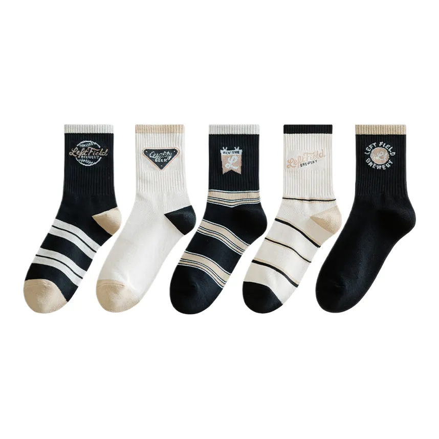 Lan Miao Mid Calf Socks Men 5 Pack