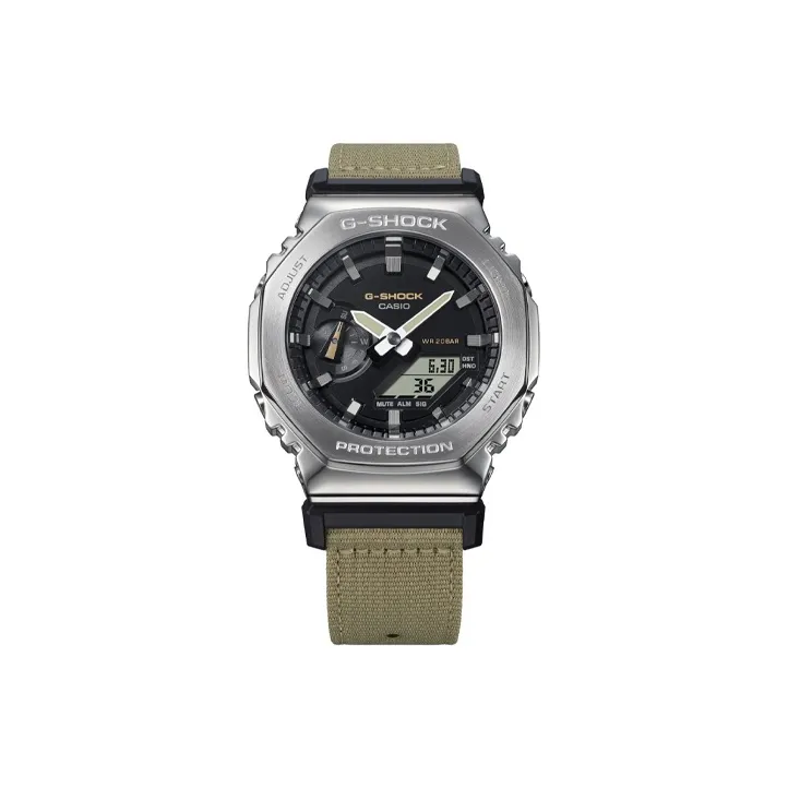 CASIO Кварцевый механизм Ткань Ремешок Часы Унисекс Черный циферблат GM 2100C 5APRT