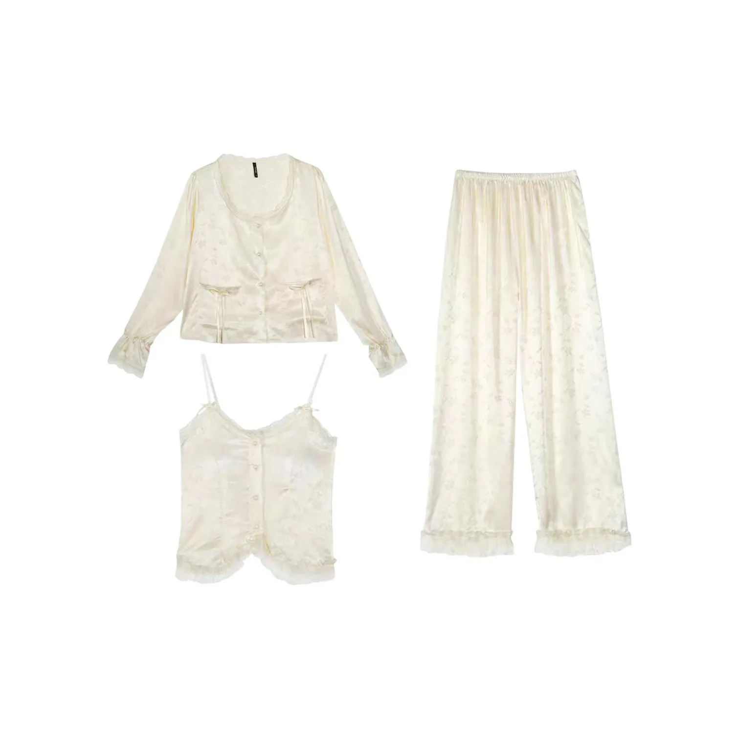 MIIOW Пижамный комплект женский трехкомпонентный шампанского цвета