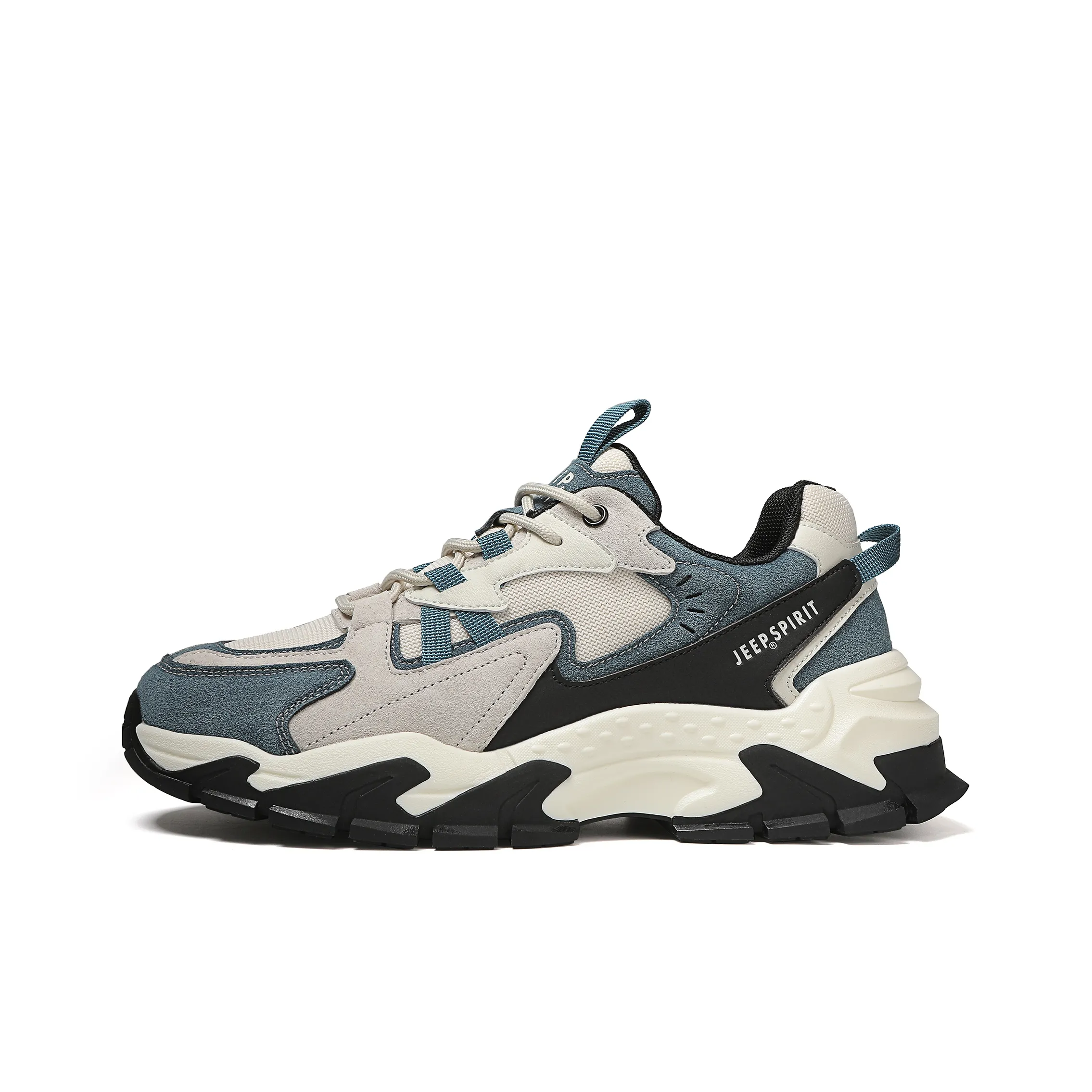 JEEP SPIRIT Универсальный Vintage Fashion Низкий Топ Толстая Подошва Мужские Кроссовки Прибрежный Синий