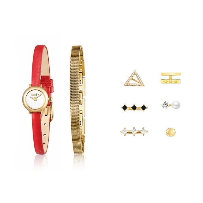 DAISY BEAUTY Women's Watch Кварцевый механизм Естественная кожа Ремешок Белый циферблат DB DWW002