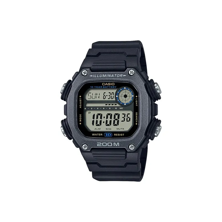 CASIO SQUAD Series Кварцевый механизм Смольный ремешок Часы Мужские Черный DW 291HX 1A