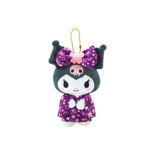 Санрио Kuromi Cherry Blossom Коллекция Kimono Куклы Плюшевая Подвеска 15 см Рекомендуемая Высота