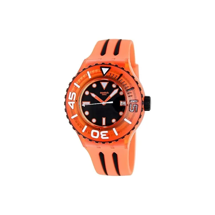 SWATCH SCUBA LIBRE Collection Кварцевый механизм Унисекс Часы 44 мм Черный циферблат Пластиковый корпус часов