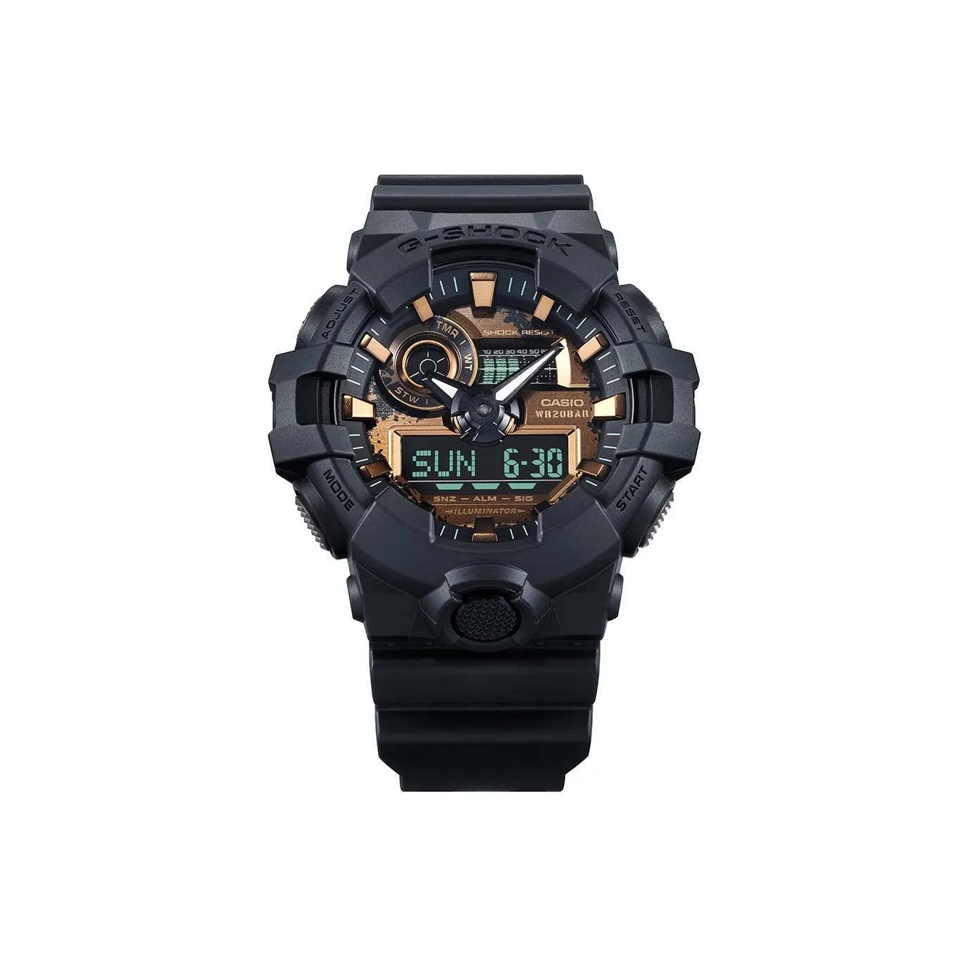 CASIO г Shock Corrosion Коллекция Кварцевый механизм Смола Ремень Часы Мужские Черный циферблат