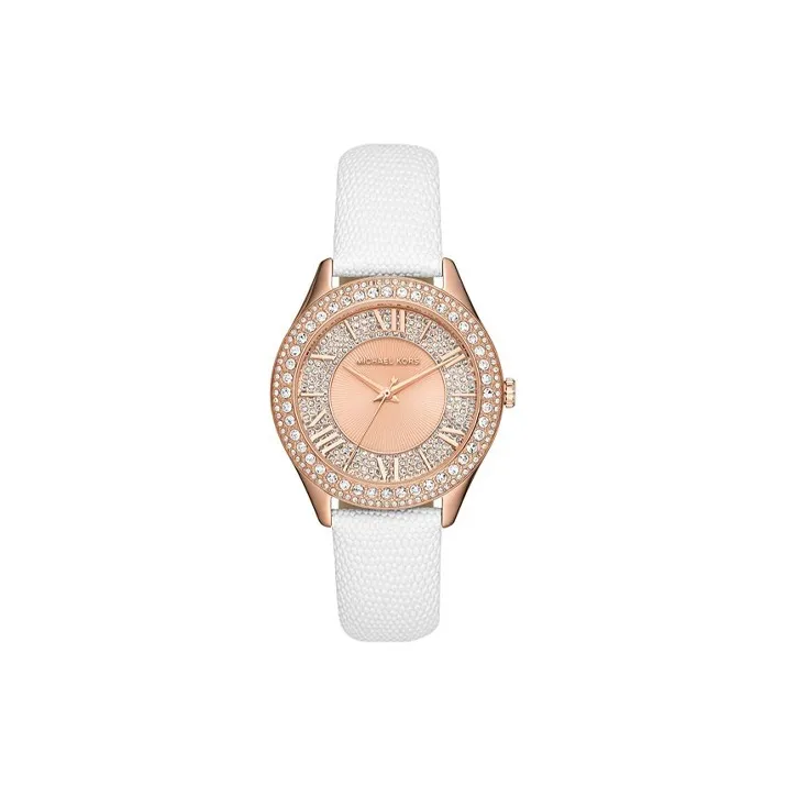 MICHAEL KORS Наручные часы Кварцевый механизм Кожаный ремешок 38 мм Золотой циферблат Женские часы MK2989