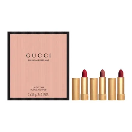 GUCCI Бархат Туманный Троица Помад Trio Подарочная коробка Мягкий матовый Легко смешивается для лица 25+208+509 505+25+208