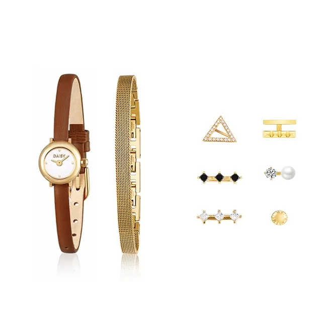 DAISY BEAUTY Women's Watch Кварцевый механизм Естественная кожа Ремешок Белый циферблат DB DWW005 Z