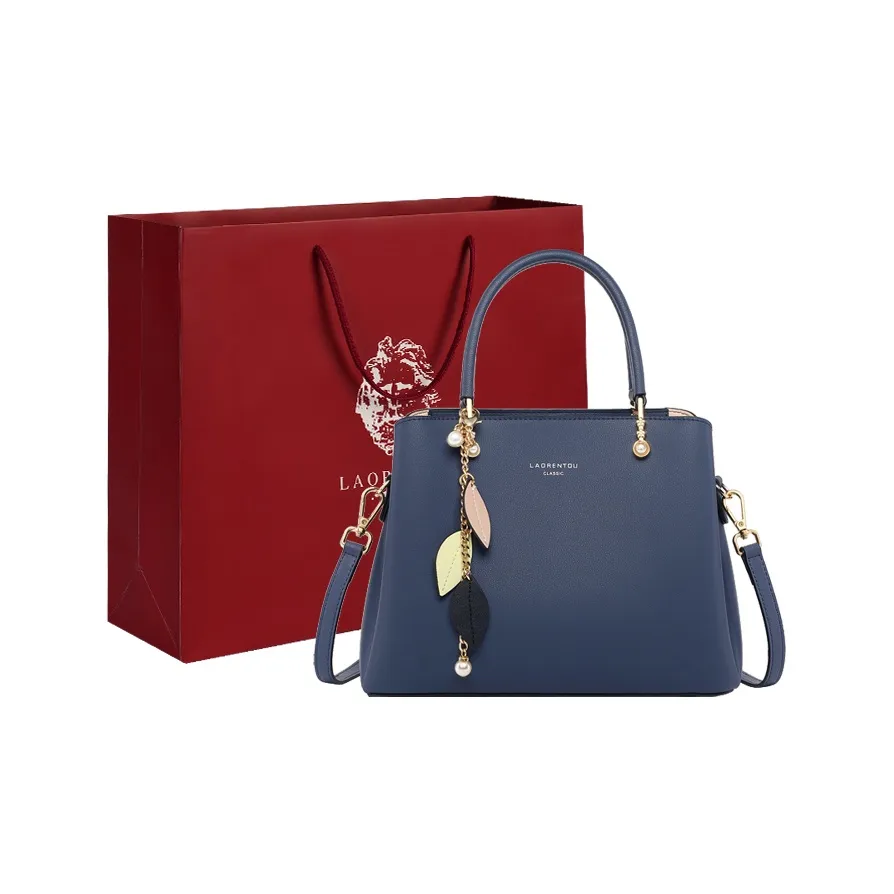 Old Man's Head Коровья кожа с синтетической кожей через плечо сумка женская синяя