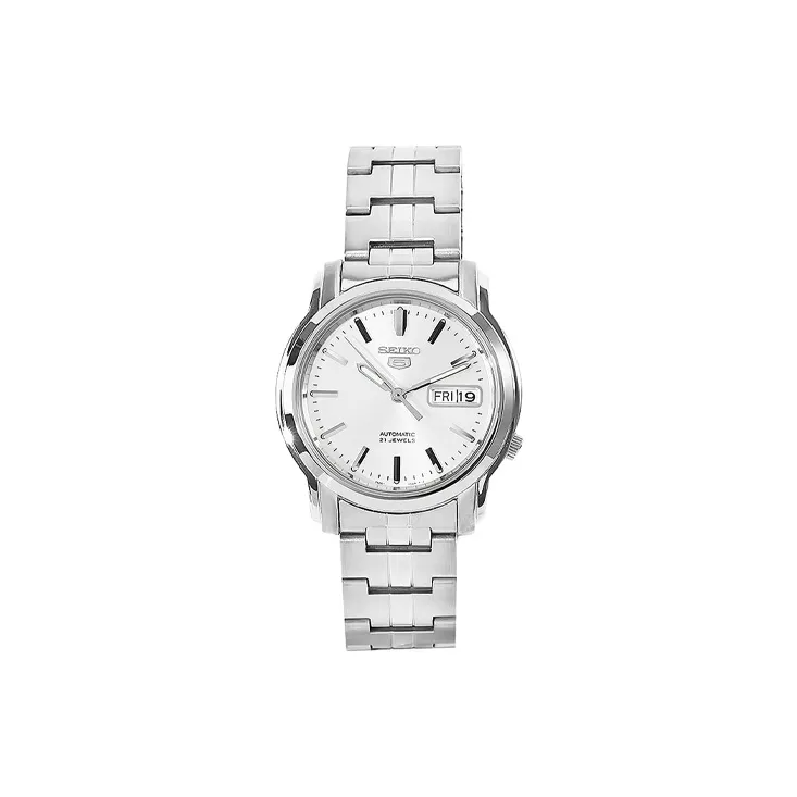 SEIKO Seiko5 Collection Automatic Mechanical Movement Stainless Steel Strap Watch 38mm Unisex Silver Dial SNKK65K1