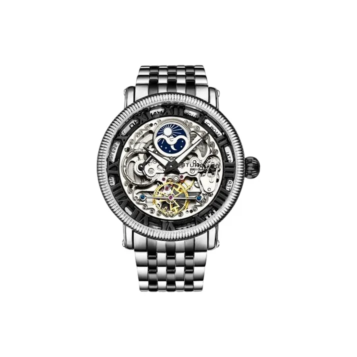STUHRLING Schurter Western Большой Циферблат Часы Мужские Cut Out Наручные Часы Автоматический Механический Механизм