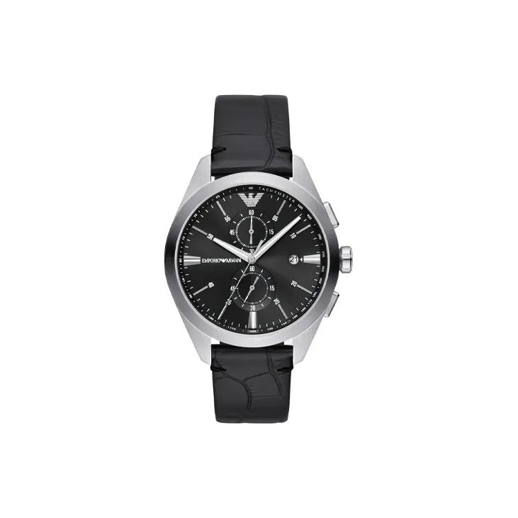 EMPORIO ARMANI Мужские часы Кварцевый механизм 43 мм Черный циферблат