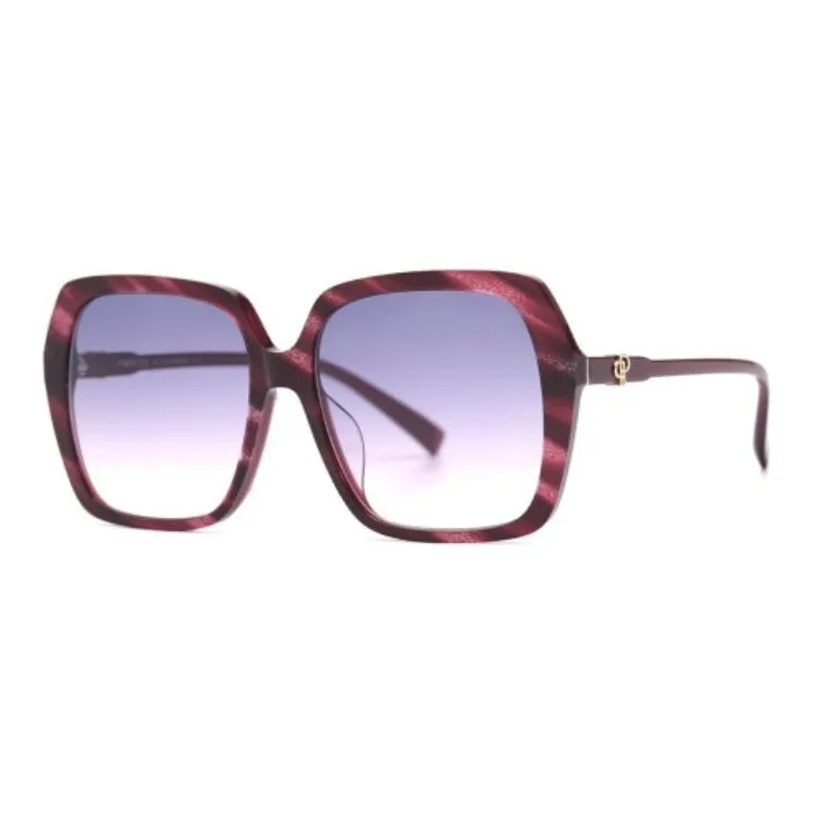 PORTS Пластиковая оправа Квадратные Солнцезащитные очки Женские Красные