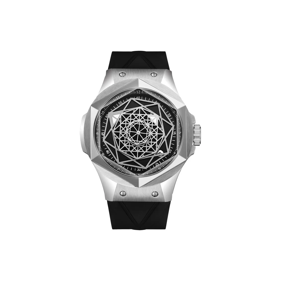 HANBORO Механические часы Мужские часы Черный циферблат