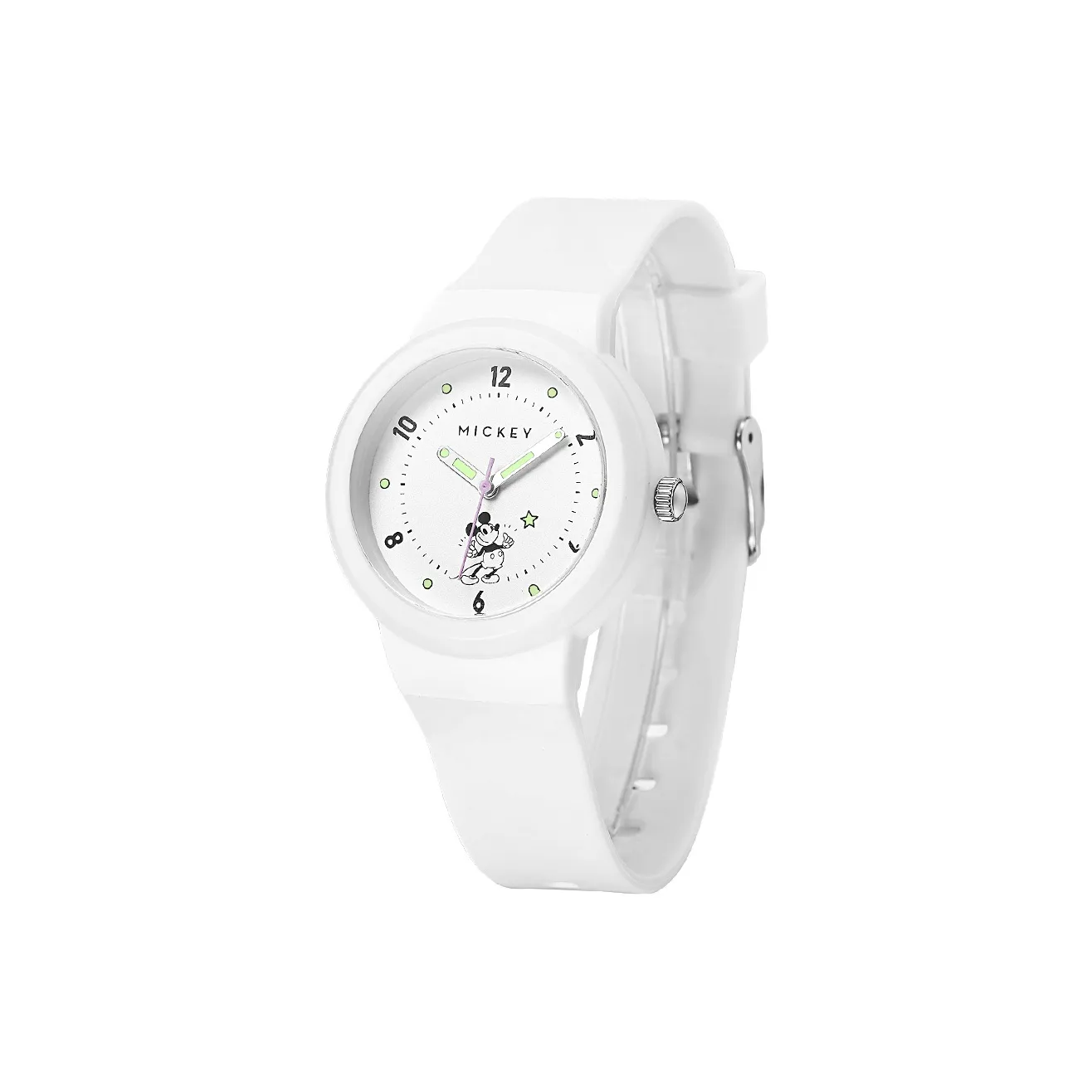 Disney Mickey Series Кварцевый механизм TPU Ремешок Часы Детские Белый циферблат