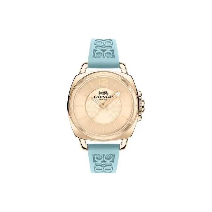 COACH BOYFRIEND Collection Наручные часы Кварцевый механизм Резиновый ремешок Золотой циферблат Женские часы 14503979