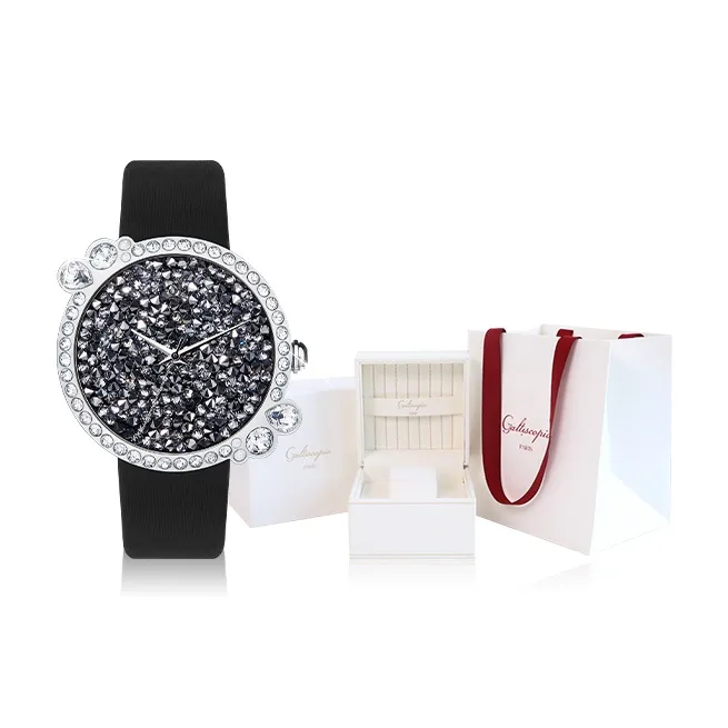 GALTISCOPIO Galaxy Collection Женские часы Кварцевый механизм Естественная кожа Ремешок Черный циферблат BRSZBS001BLS