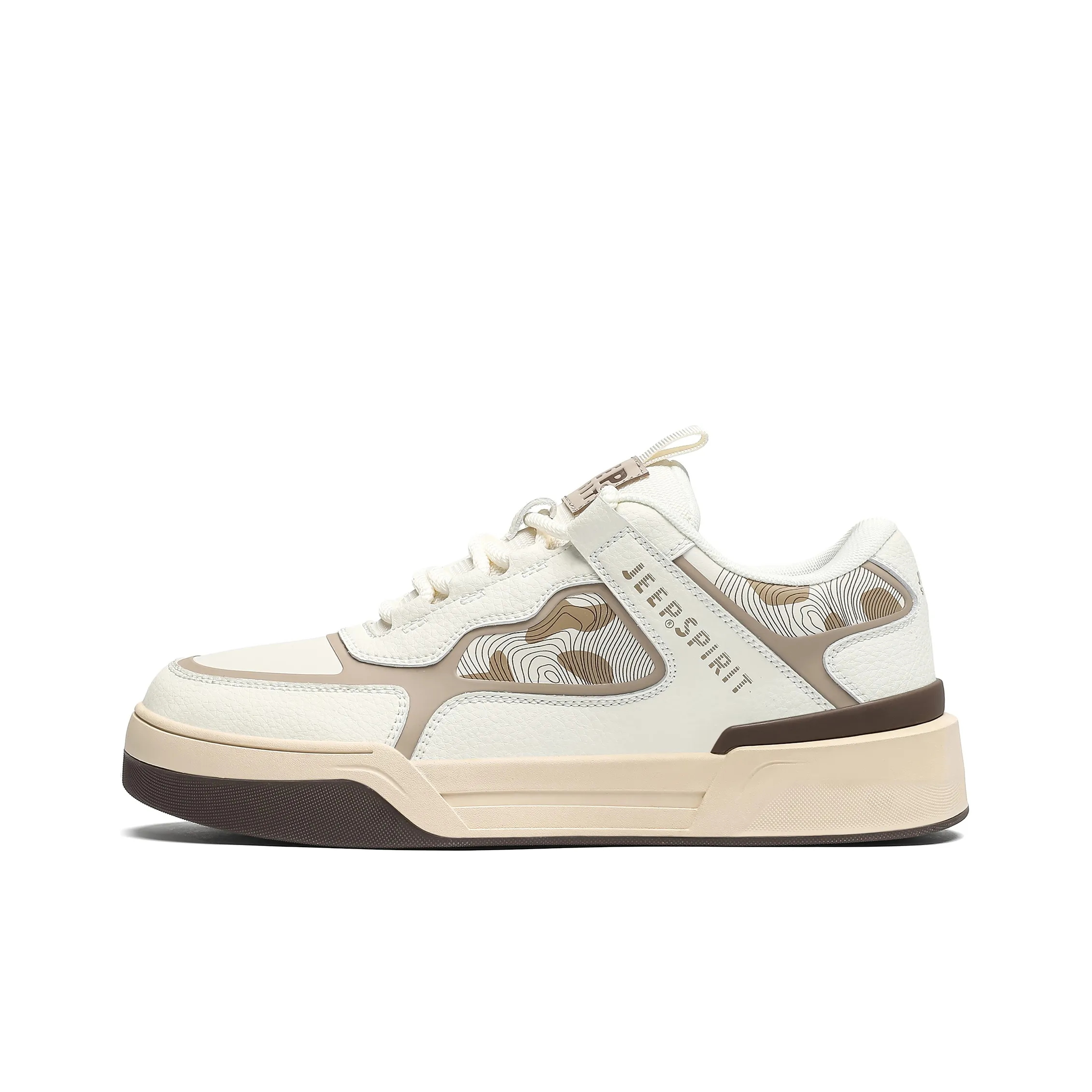 JEEP SPIRIT Waterproof Height Increase Low Top Skateboard Shoes Men Shuffleboard White