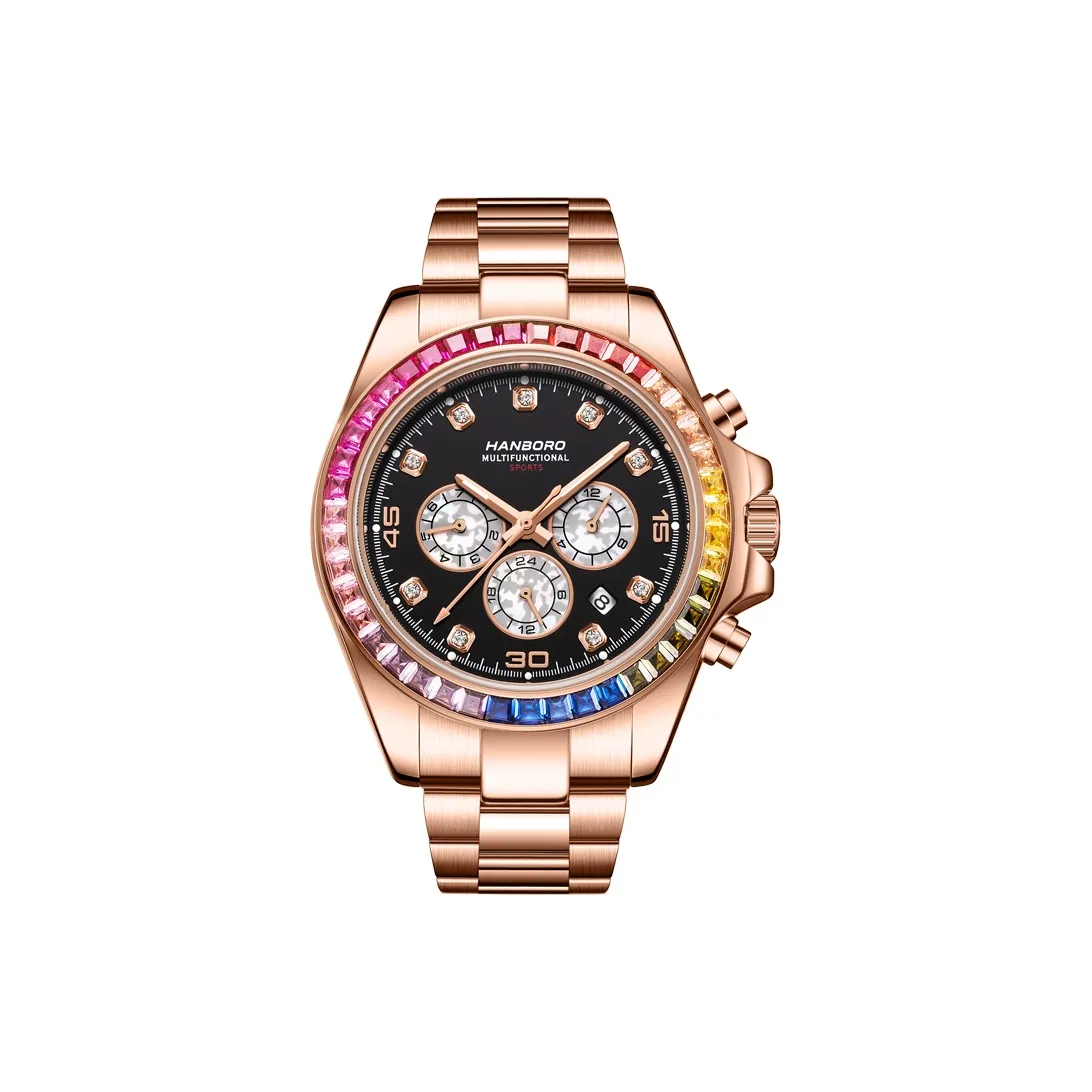 HANBORO Механические Мужские Часы 42мм*22мм*12мм Черные