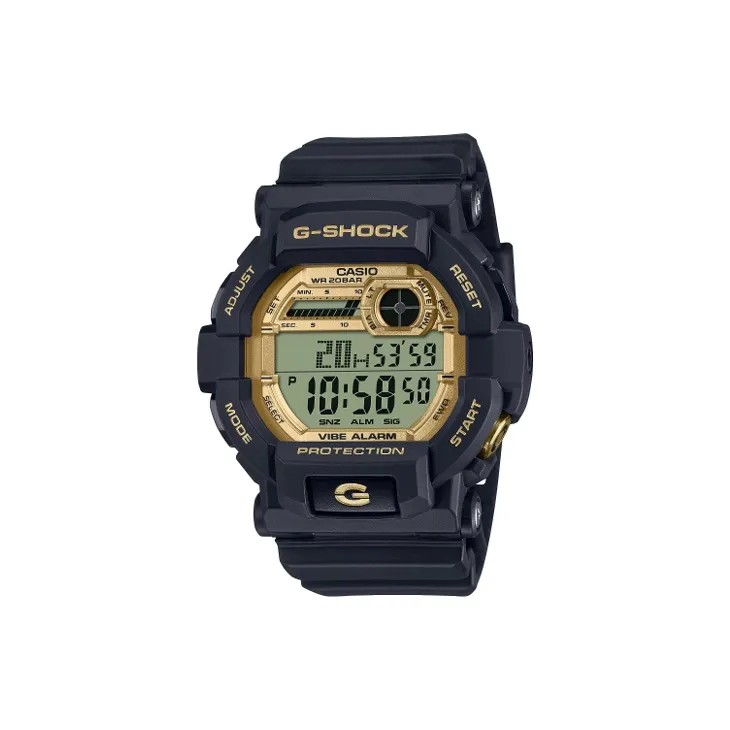 CASIO DIGITAL Collection Disk GD 350 Кварцевый механизм Смольный ремешок Часы Мужские Циферблат Золото