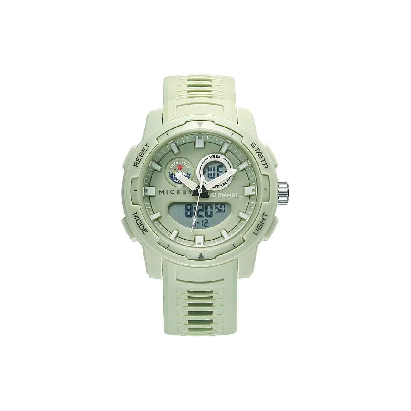 Disney Mickey Series Электронный Механизм TPU Ремешок Часы Унисекс Зеленый Циферблат