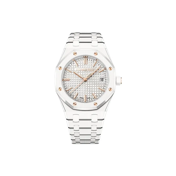 AUDEMARS PIGUET ROYAL OAK Collection Automatic Mechanical Movement Women's Watch 34mm Silver Dial Ceramic Watch Case