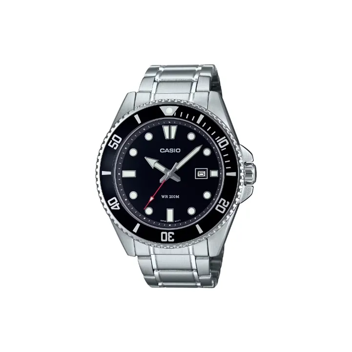 CASIO MDV 107 Collection Кварцевый механизм нержавеющая сталь ремешок часы для мужчин черный циферблат