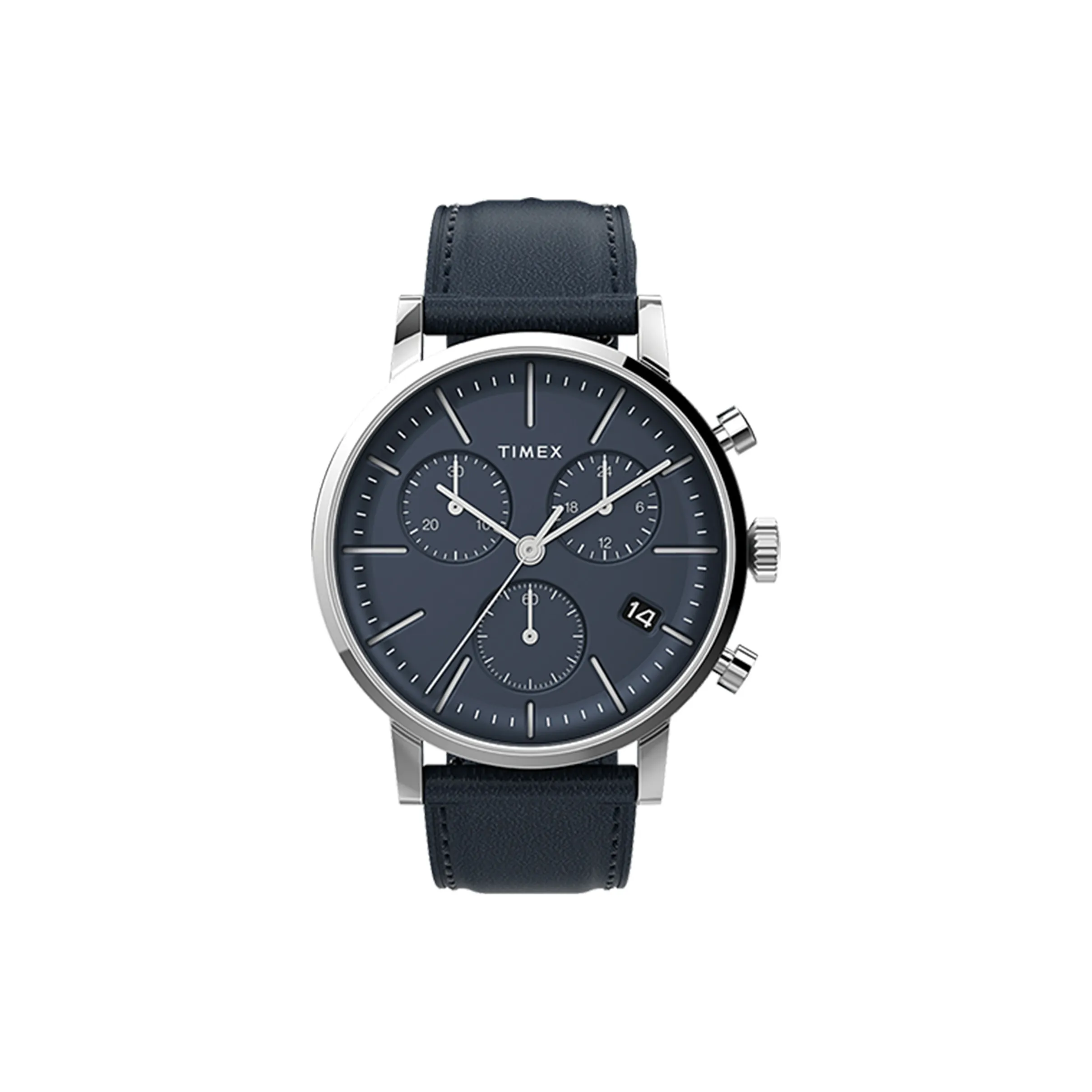 TIMEX TREND Collection Мужские часы Кварцевый механизм Кожаный ремешок Синий циферблат