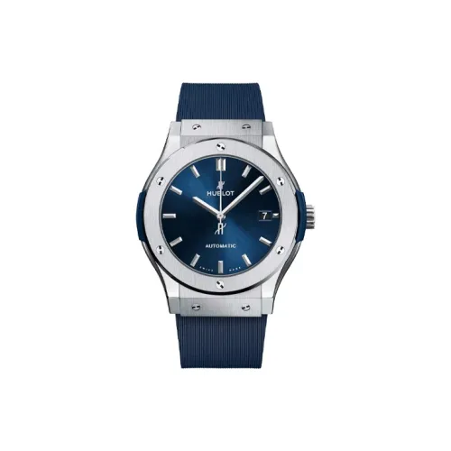 HUBLOT Автоматический Механический Movement Мужские Классические Фьюжн Часы 45 мм Синие