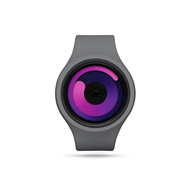 ZIIIRO Zero Gravity Collection Кварцевый механизм Унисекс Часы Черный циферблат Корпус из нержавеющей стали Силиконовый ремешок