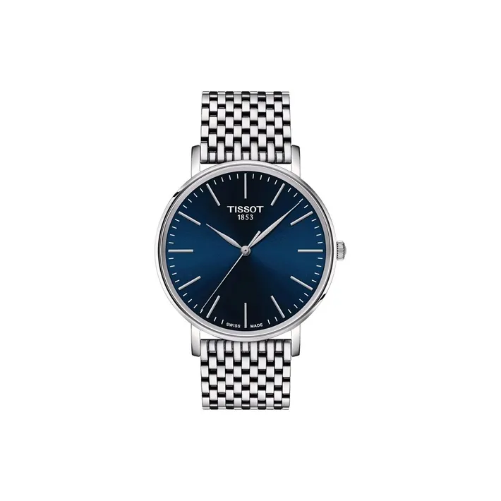 TISSOT Quartz Механизм Мужские часы Циферблат 40 мм Синий Нержавеющая сталь Корпус Стальной ремешок