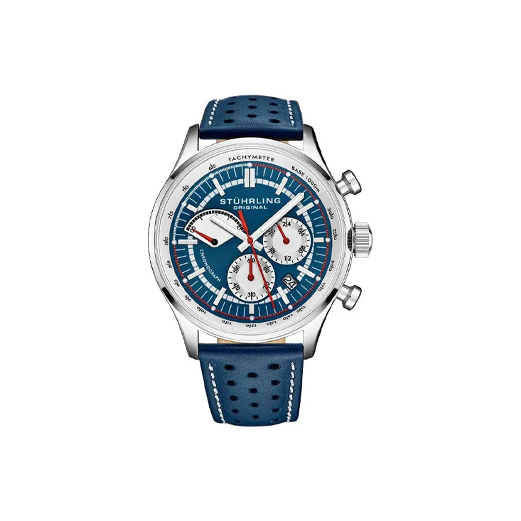 STUHRLING Schurter Monaco Watch Мужские летние западные хронографы Кварцевый механизм Кожаный ремешок 42 мм