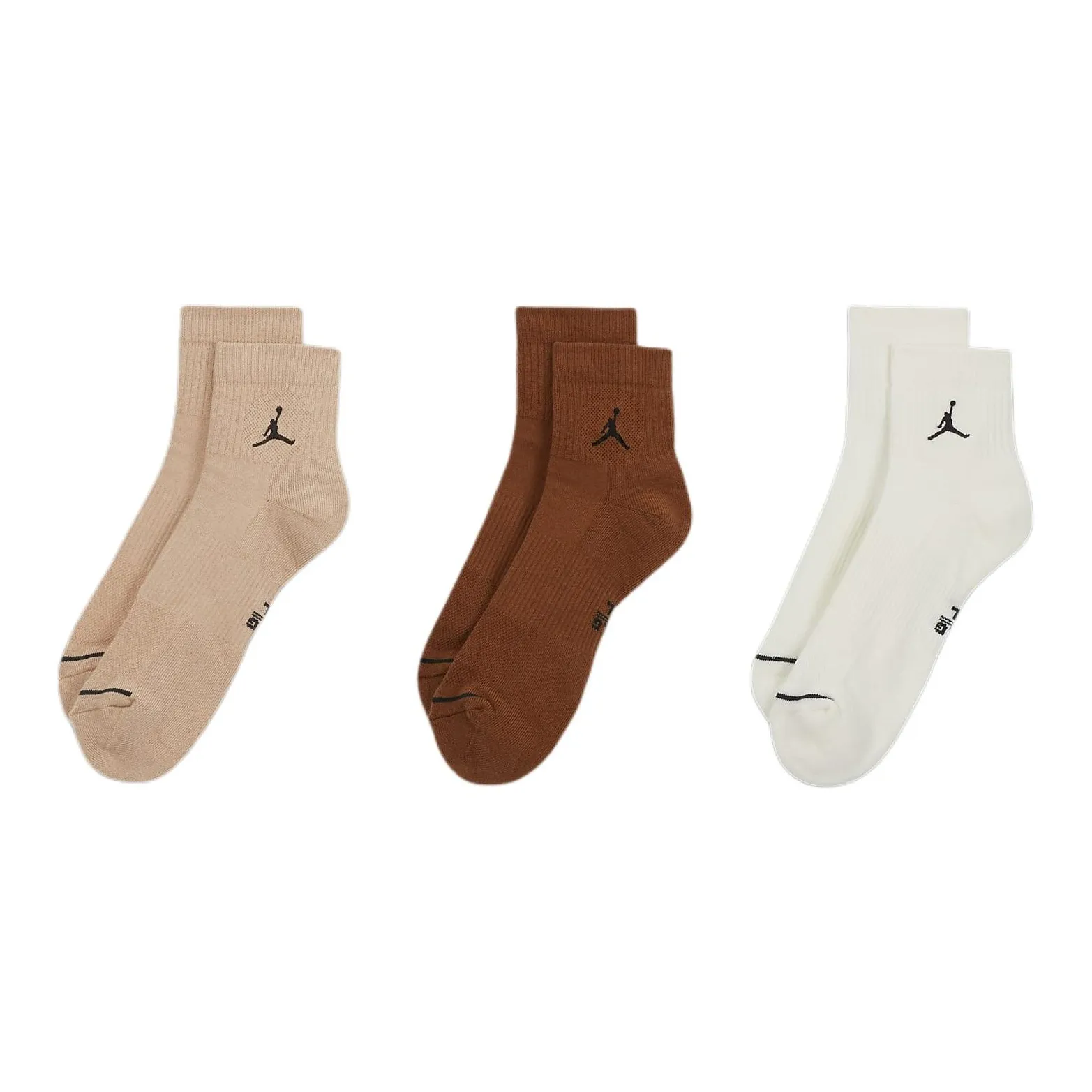 Jordan Ankle Socks Unisex 3 Pack Mixed Color