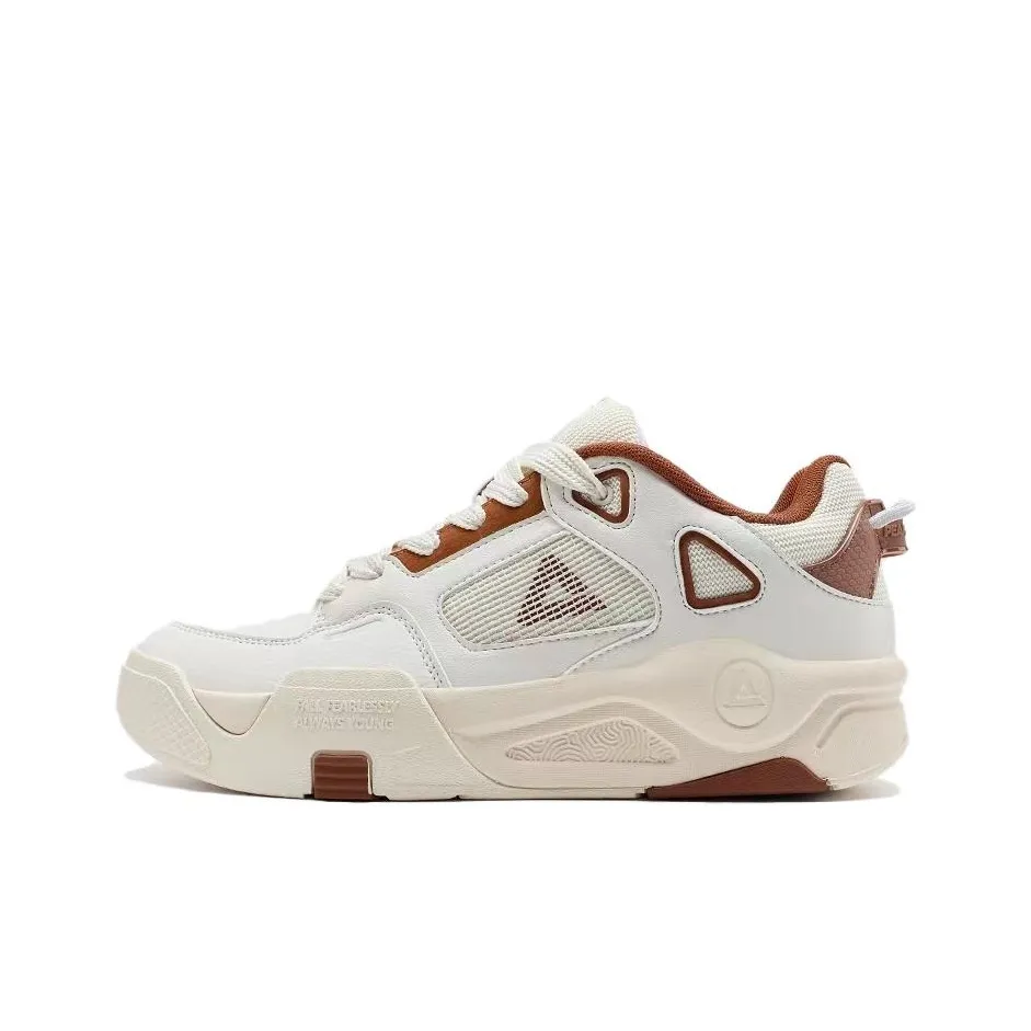 PEAK Taichi Leaping 2,0 противоскользящие устойчивые к истиранию низкий топ кроссовки для скейтбординга женские белые коричневый