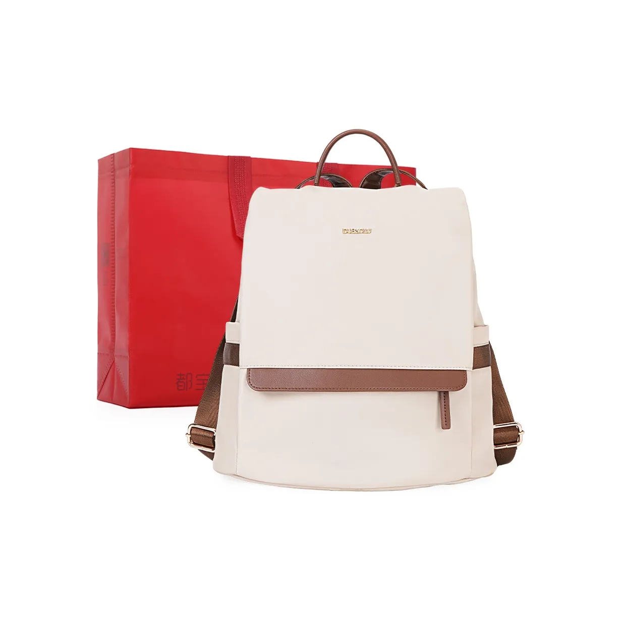 Dubaolu Fabric Anti Theft Backpack Large Size Women's Khaki