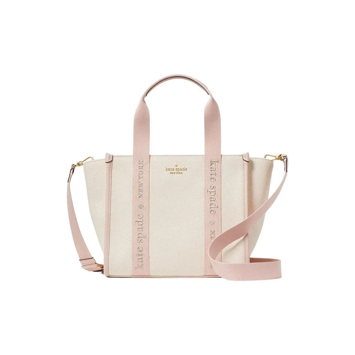 Kate Spade Canvas One Shoulder Crossbody Bag, Tote Bag, Shopping Bag, Handbag Trumpets Women's Smoky Rose Pink