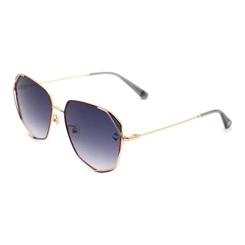 PORTS Irregular Shape Sunglasses Women's Red Gold