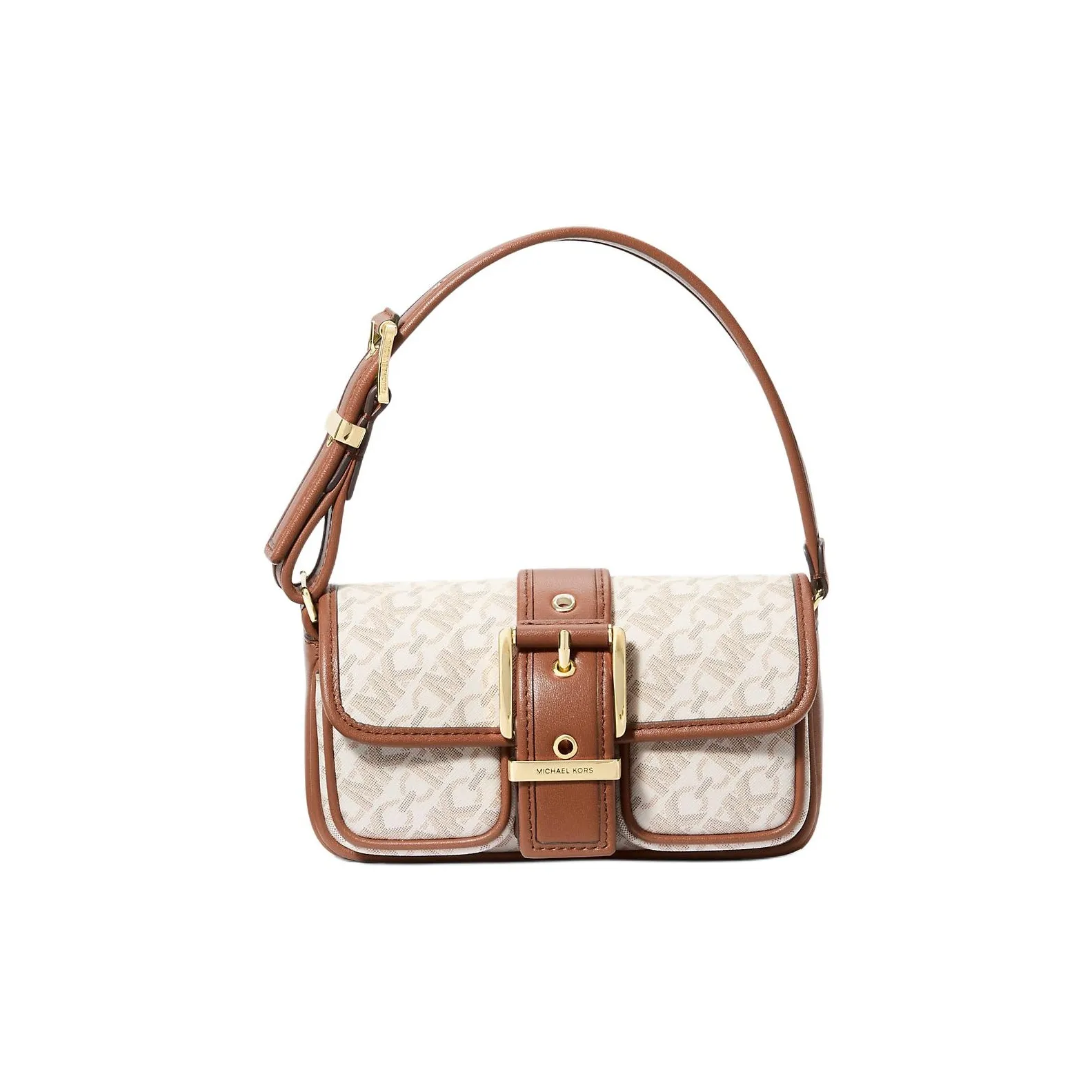 MICHAEL KORS Coated Canvas With Polyester Handbag, Shoulder Bag Extra Small Women's White & Brown