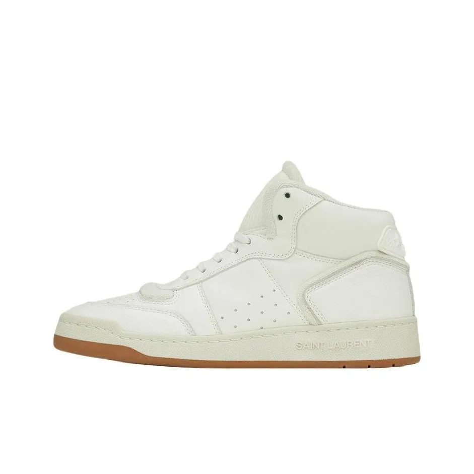 SAINT LAURENT Round Toe Lace-Up Sneakers Women's