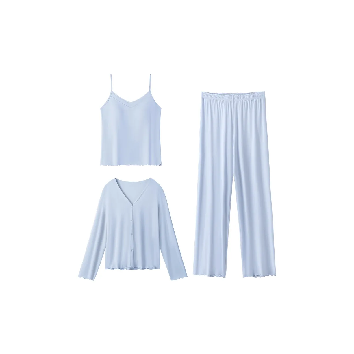 NEIYIN Пижамный комплект женский 3 штуки аква-синий