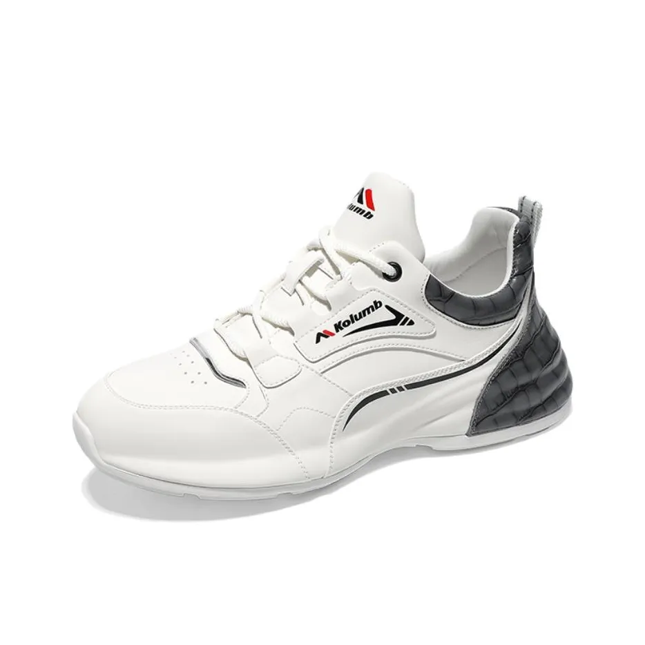 KOLUMB Амортизаторы Slip-resistant Дышащий Низкий Топ Casual Мужской Белый Серый