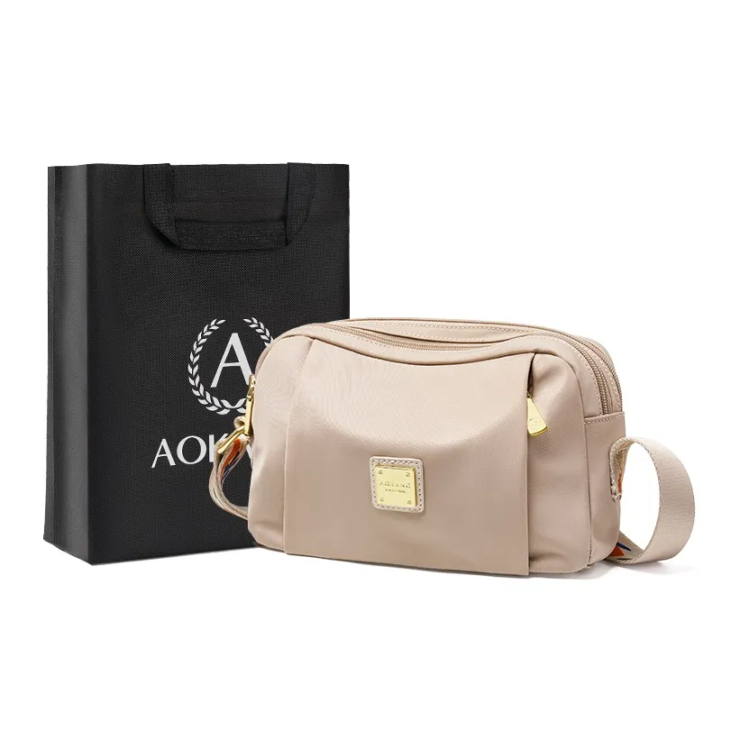 AOKANG Ткань Одно плечо Маленькая квадратная сумка Маленькая Женская Хаки Темно-розовый Классический черный